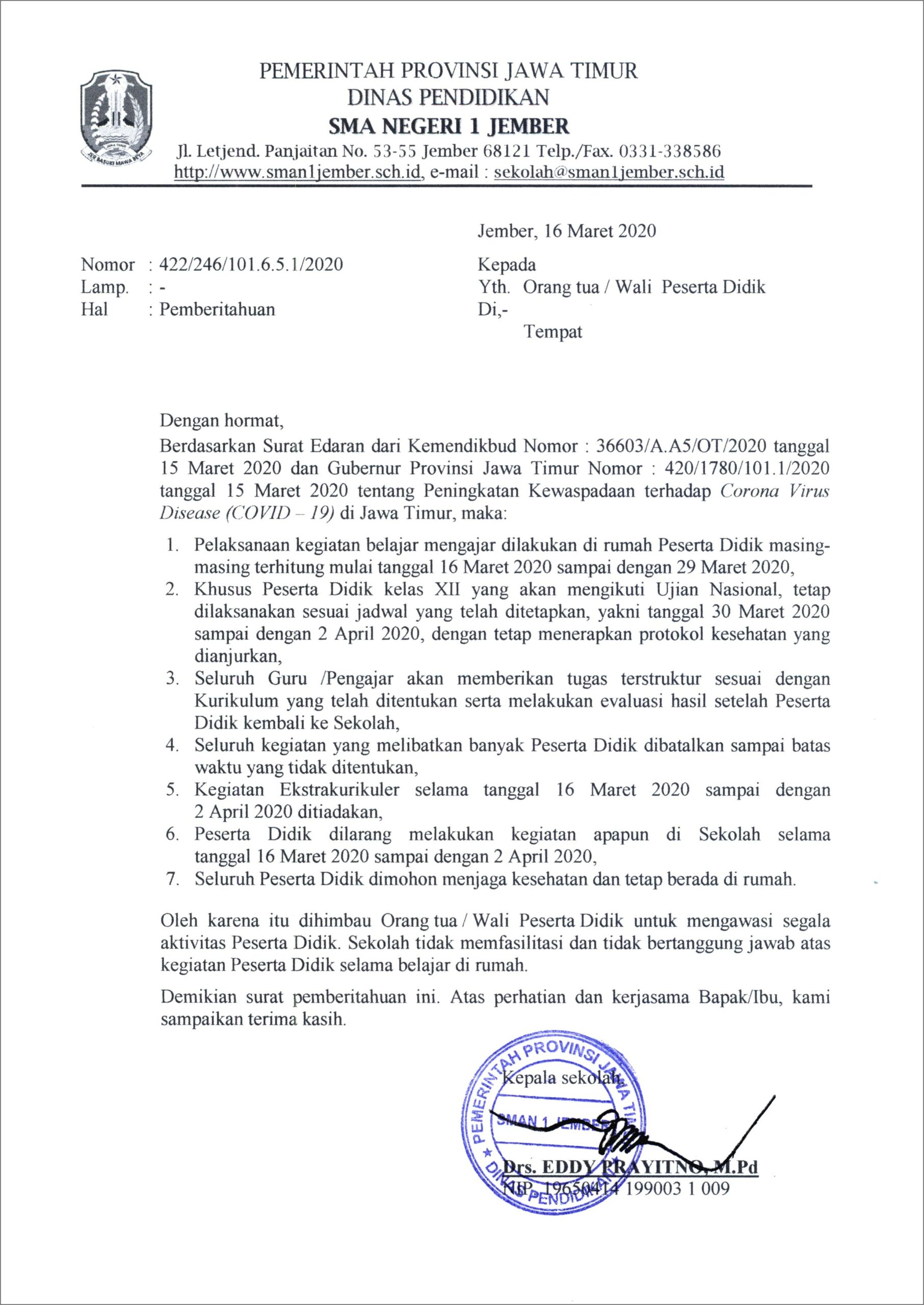 Contoh Surat Izin Belajar Dari Orang Tua