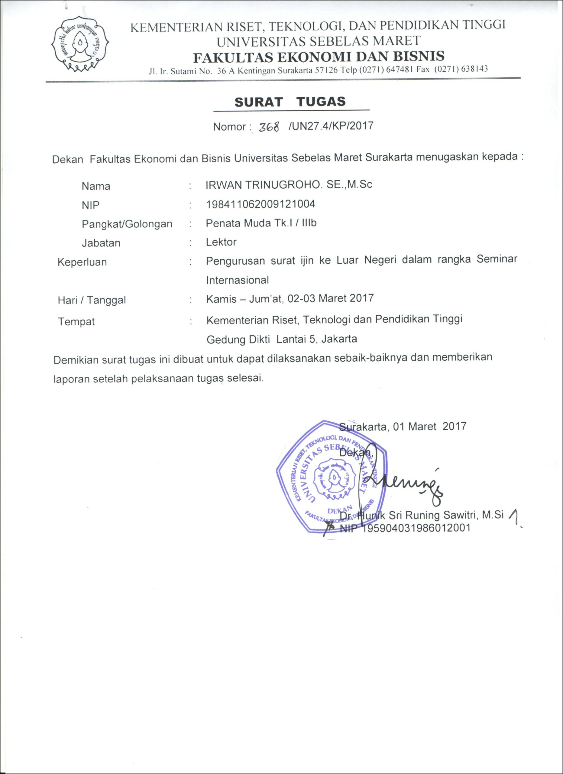 Contoh Surat Izin Cuti Kepala Dinas 2019 Bkd Kota Kediri