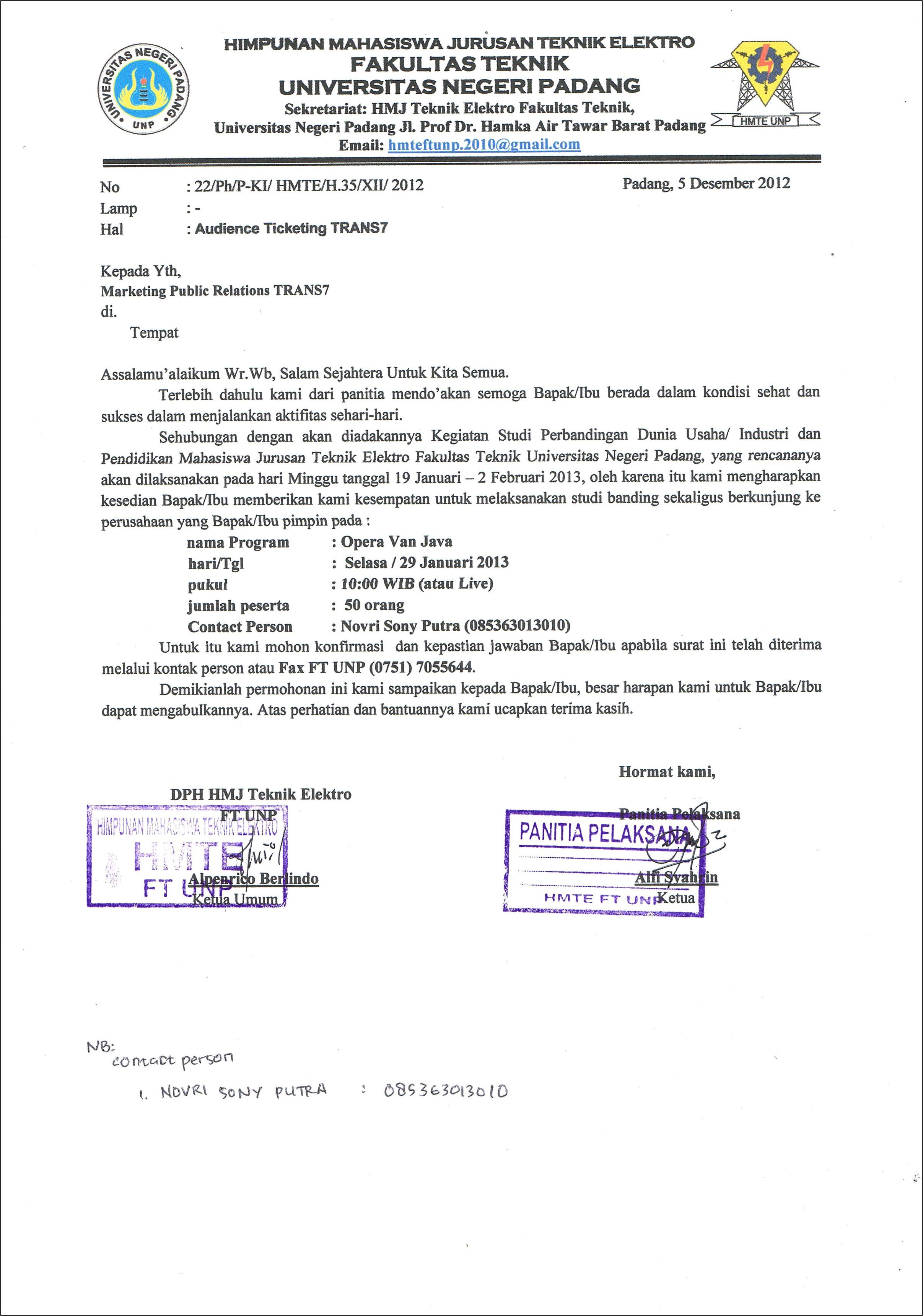 Contoh Surat Izin Dalam Bahasa Inggris 2010