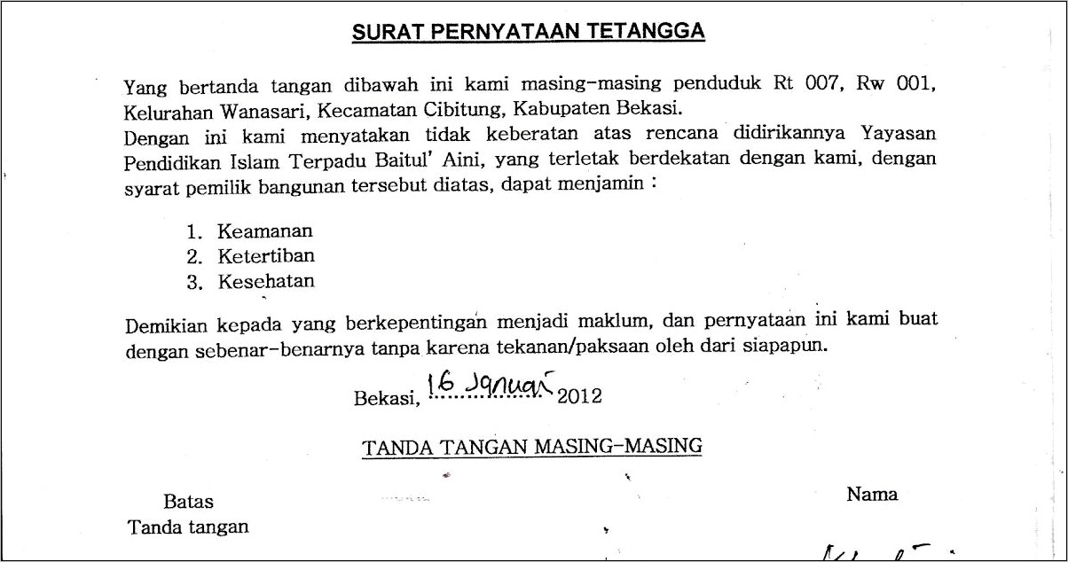 Contoh Surat Izin Dari Lembaga Tpq Untuk Sekolah