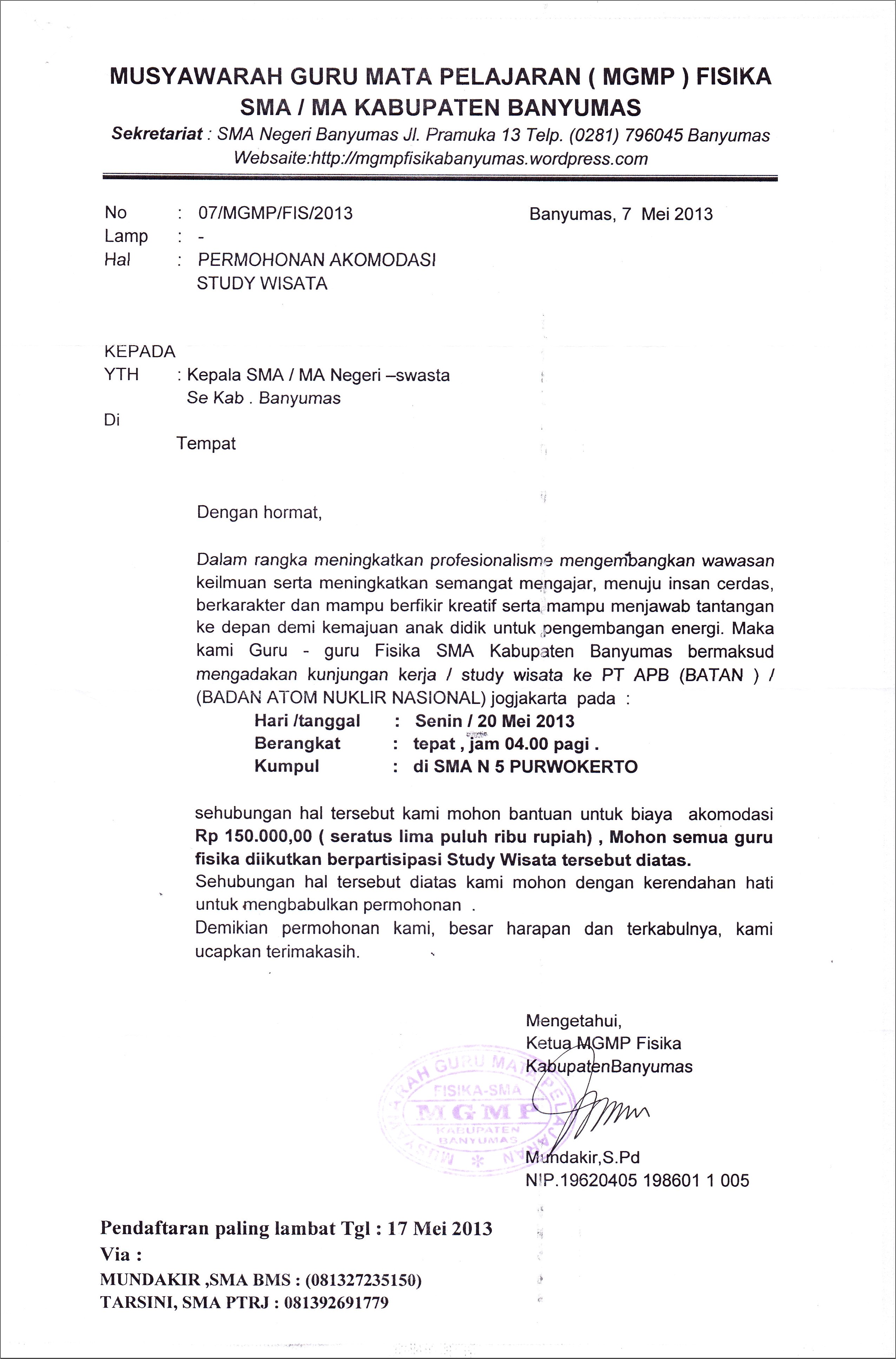 Contoh Surat Izin Melaksanakan Studi Tour Ke Kemenag Kabupaten
