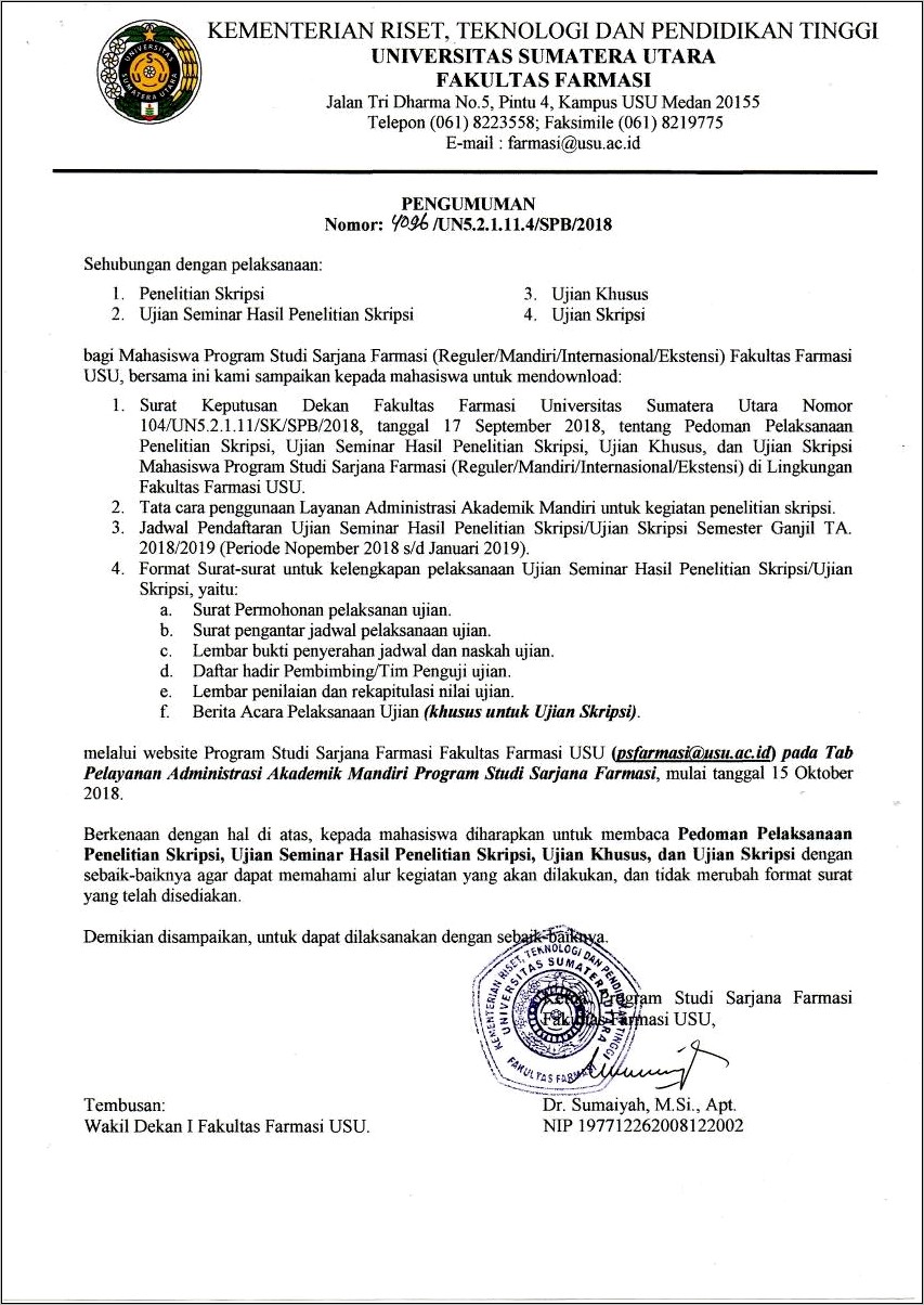 Contoh Surat Izin Melakukan Sampling