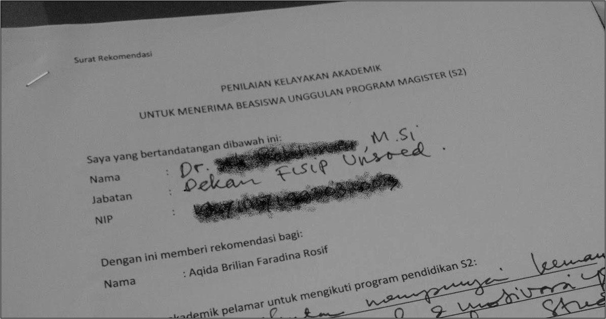 Contoh Surat Izin Melanjutkan Pendidikan Dosen Ke S3