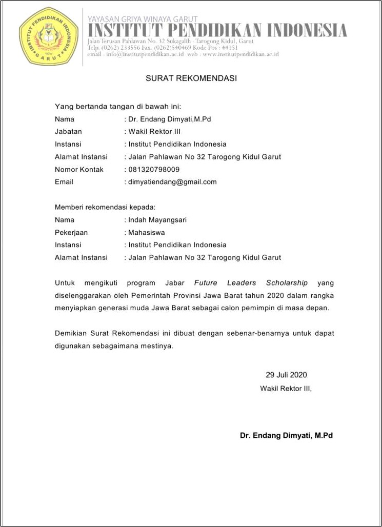 Contoh Surat Izin Mengikuti Kkn Dari Instansi