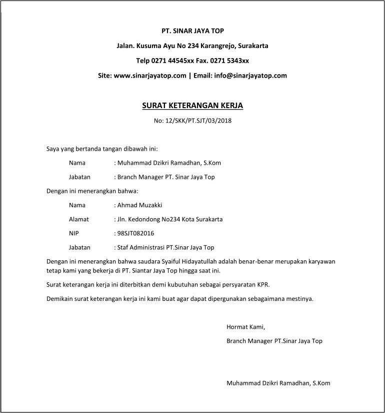 Contoh Surat Izin Mengunjungu Perusahaan