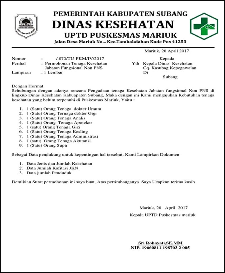 Contoh Surat Izin Minta Data Perusahaan