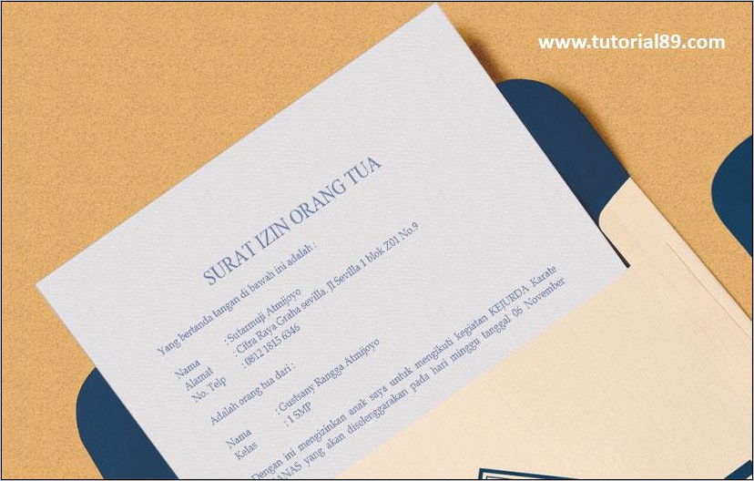Contoh Surat Izin Orang Tua Untuk Kampus