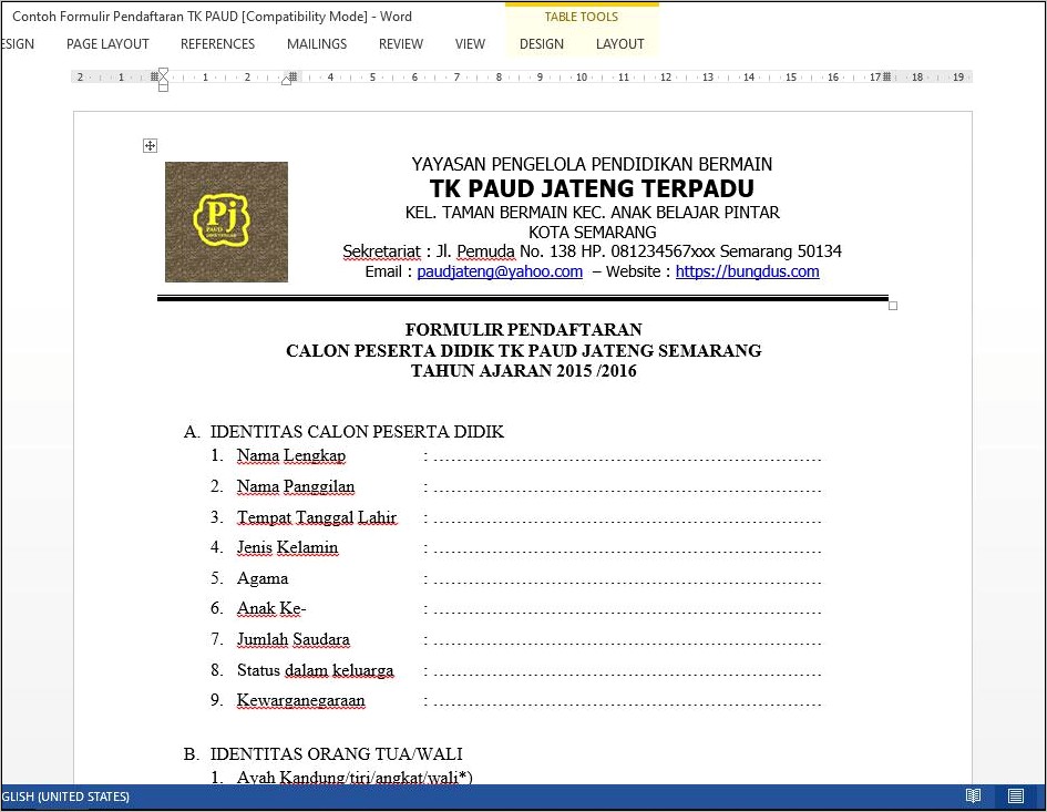 Contoh Surat Izin Orang Tua Untuk Mengikuti Kegiatan Ekstrakurikuler