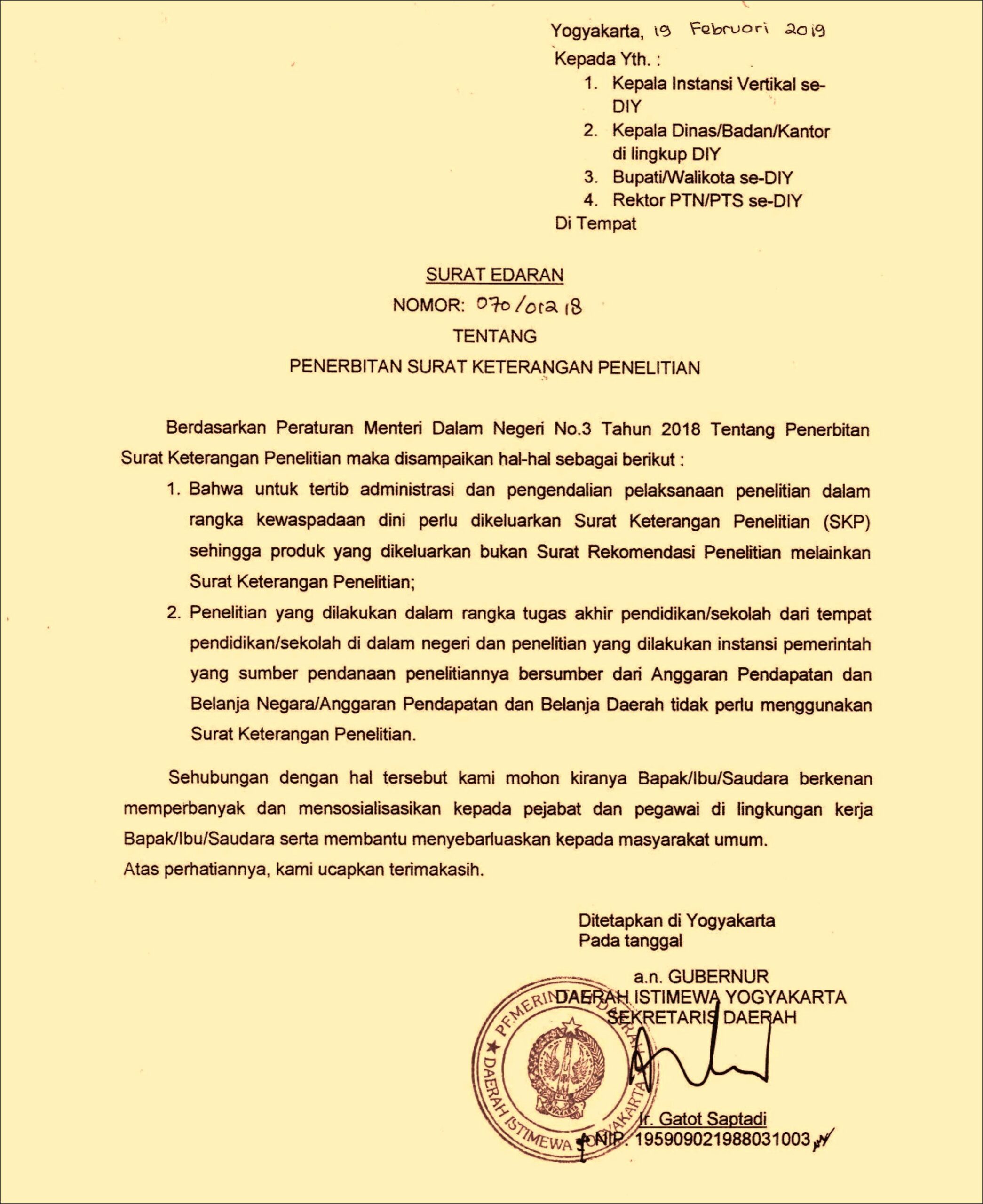 Contoh Surat Izin Penelitian Dari Kampus