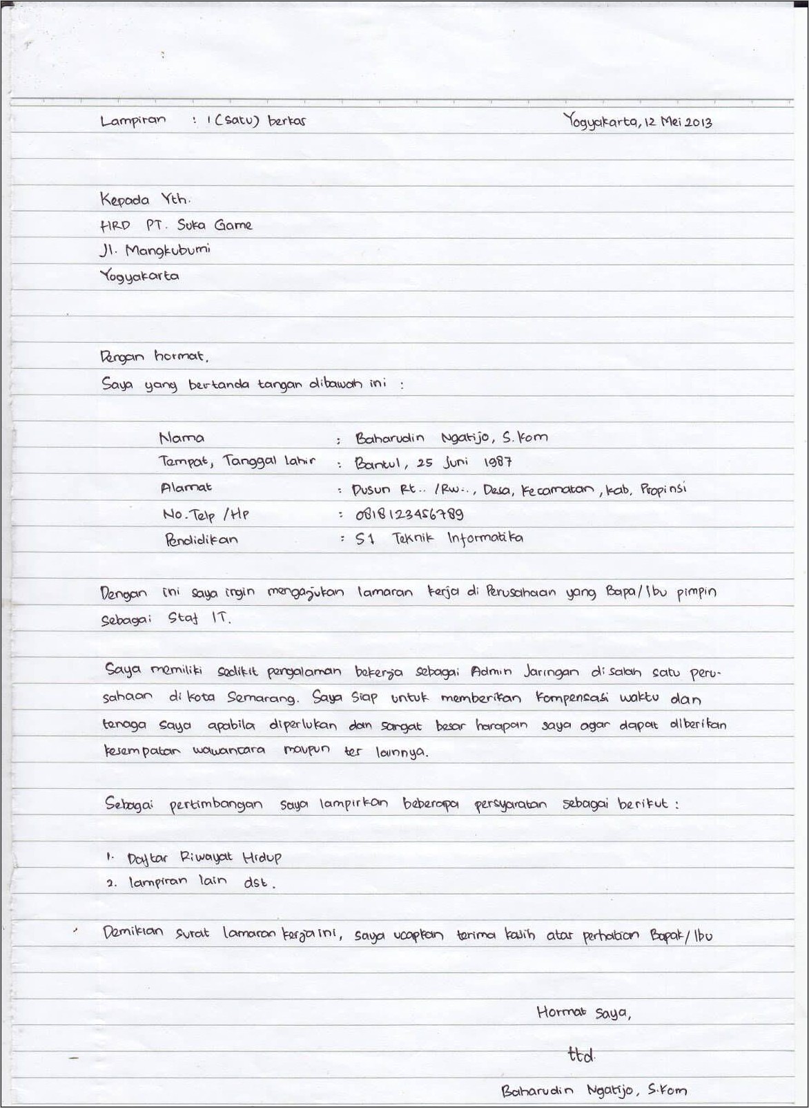 Contoh Surat Izin Tidak Masuk Sekolah Karena Sakit Doc