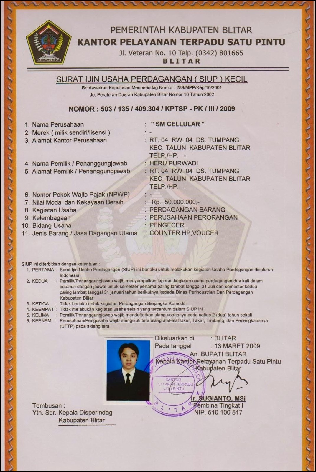 Contoh Surat Izin Usaha Perdagangan Di Kalimantan Selatan