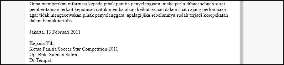Contoh Surat Pembatalan Undangan