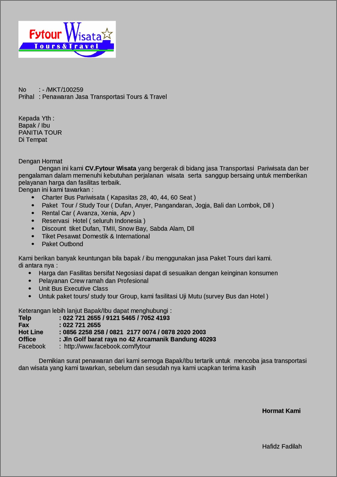 Contoh Surat Perkenalan Perusahaan Jasa Transportasi