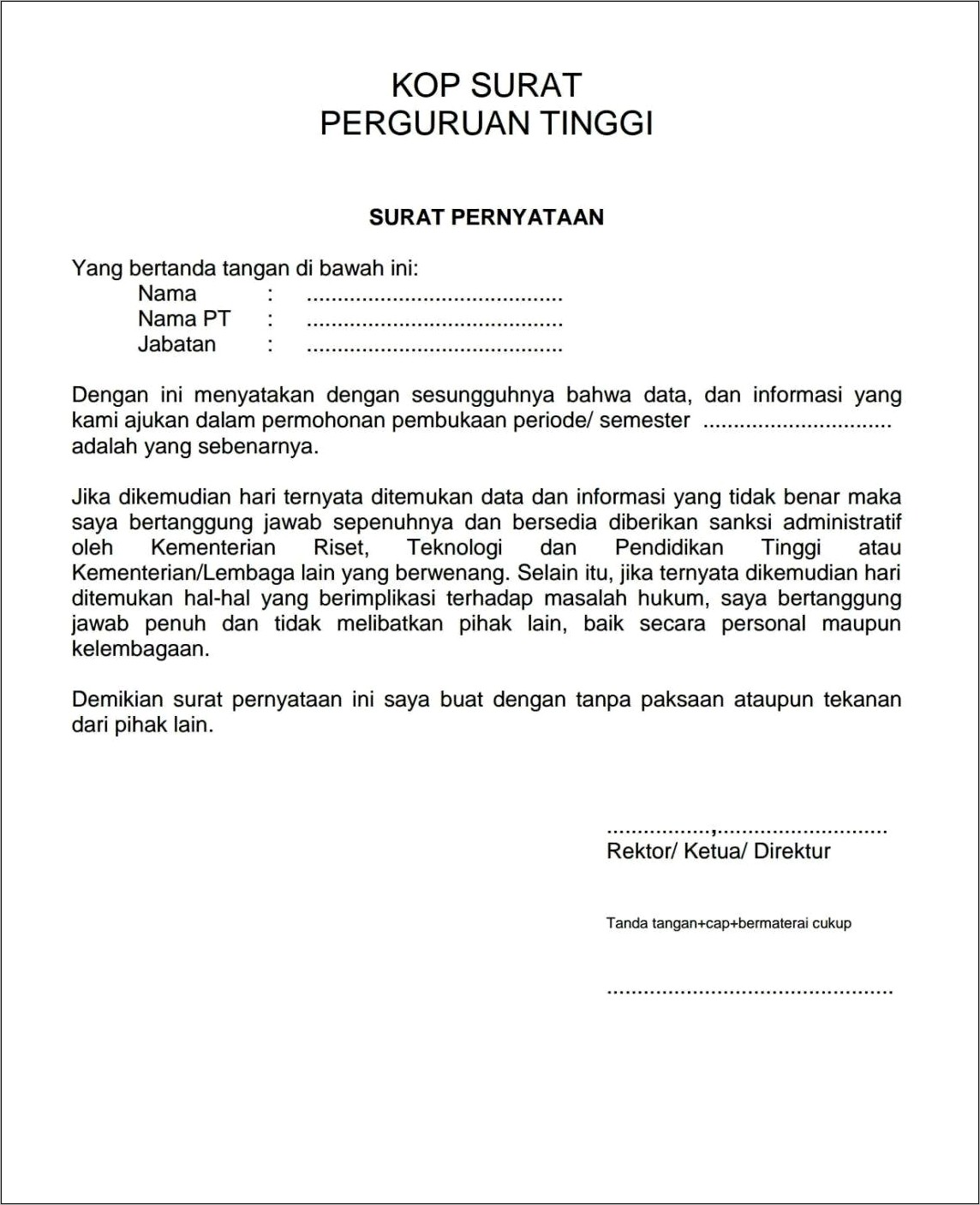 Contoh Surat Permohonan Pengembalian Uang Muka Doc