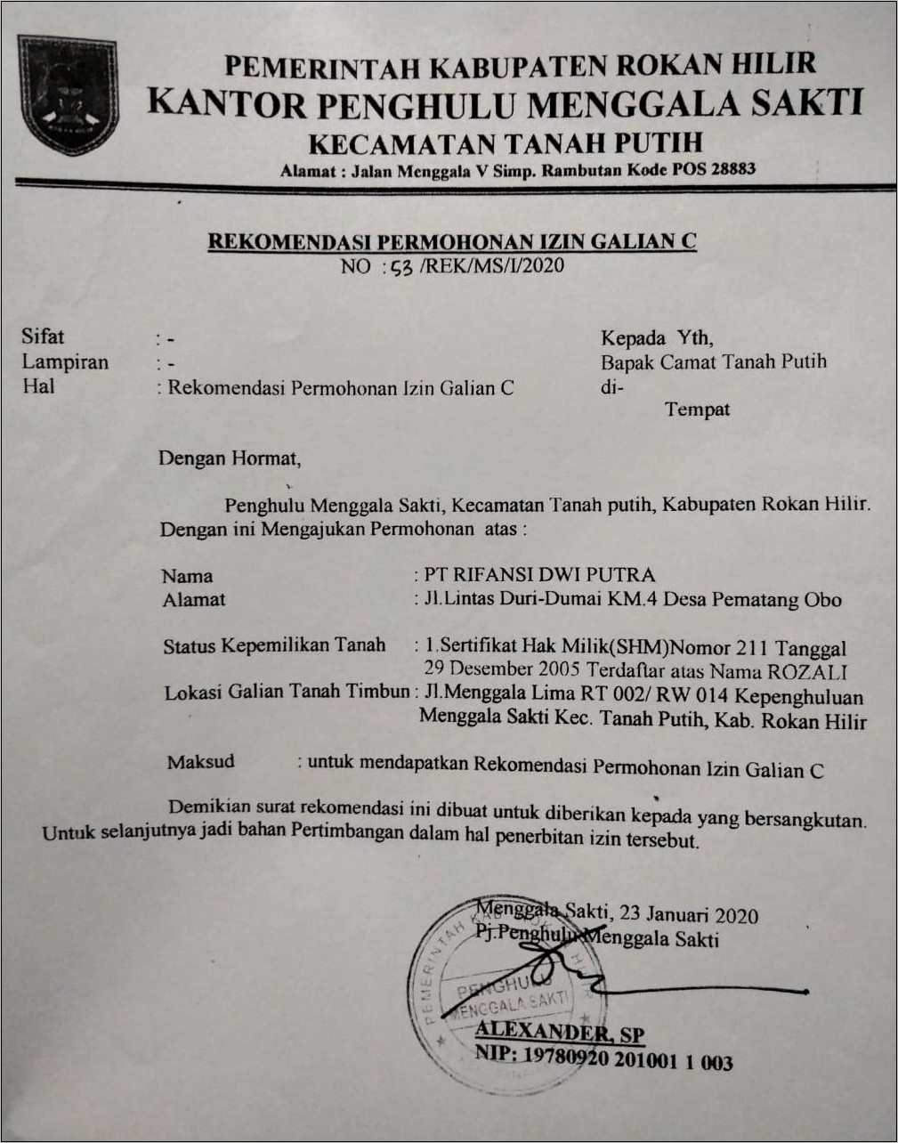 Contoh Surat Permohonan Pengerukan Kali