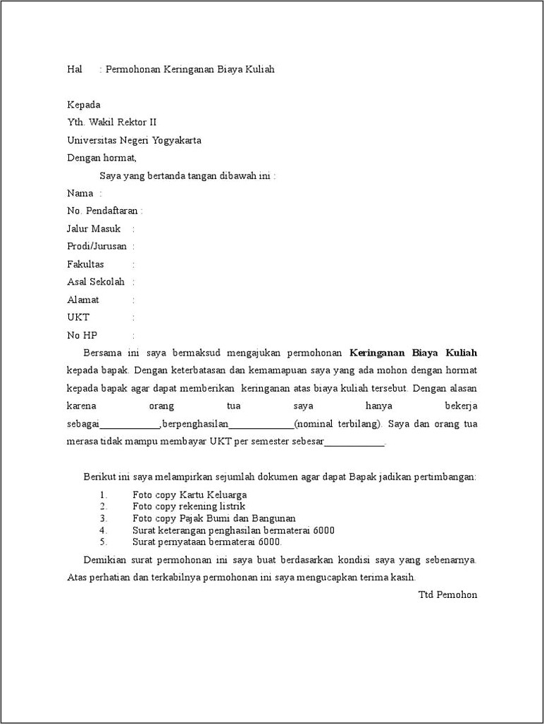 Contoh Surat Permohonan Penghapusan Nama Dari Kartu Keluarga