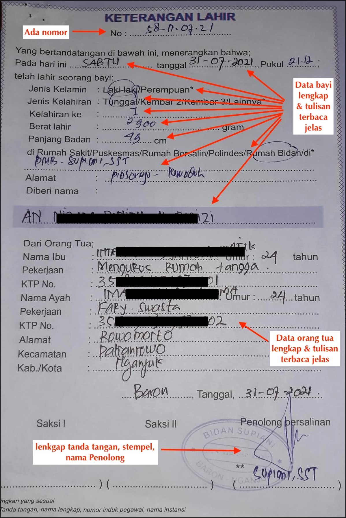 Contoh Surat Permohonan Perbaikan Nama Pada Akte Kelahiran