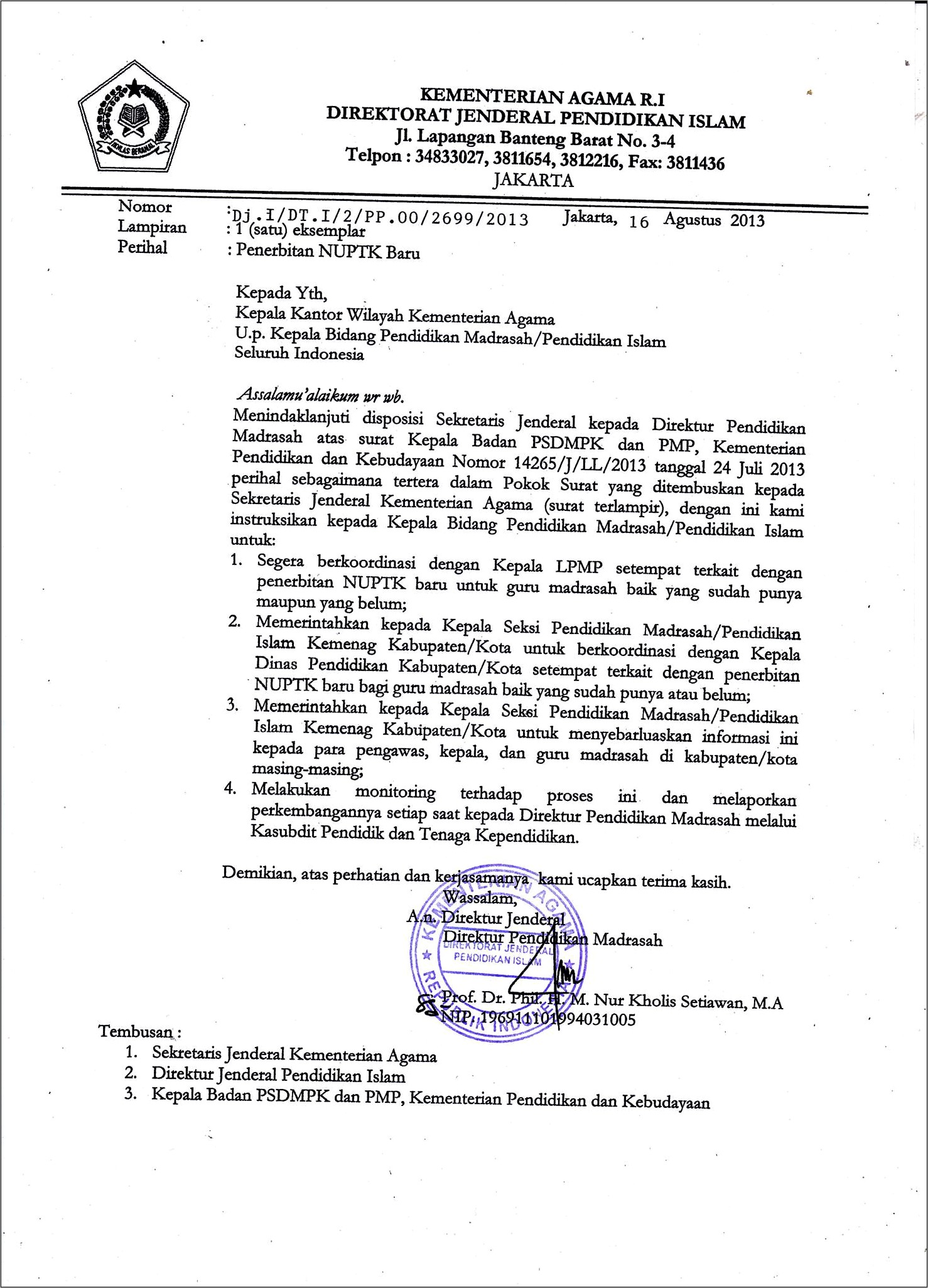 Contoh Surat Permohonan Perbaikan Nip