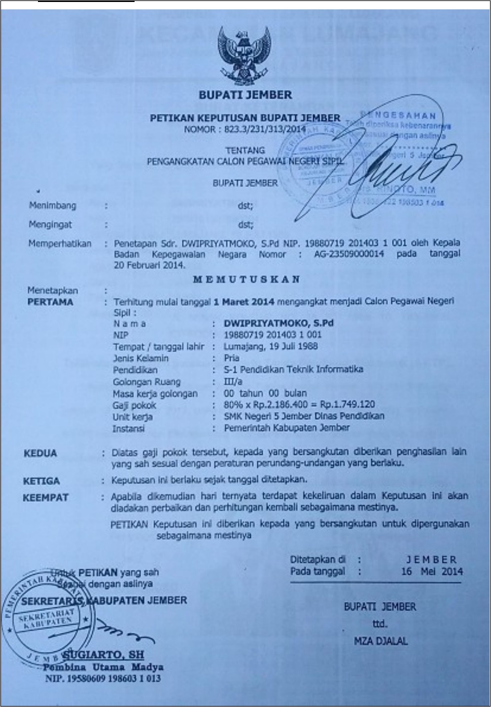 Contoh Surat Permohonan Perbaikan Sk Pns