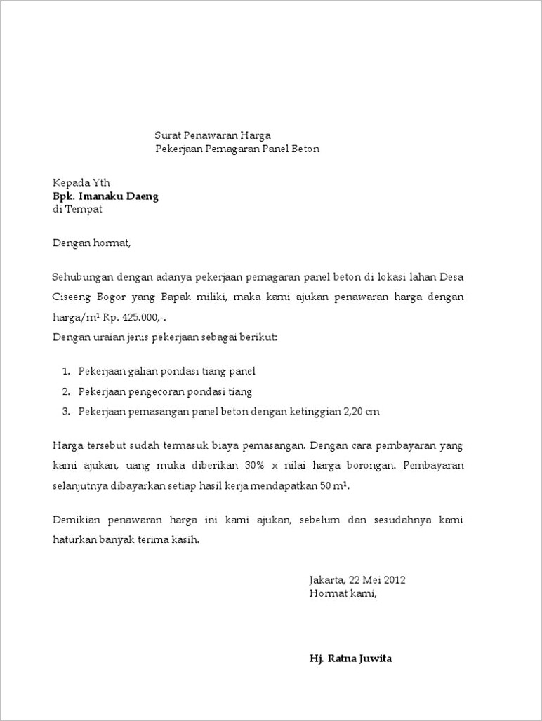 Contoh Surat Permohonan Perbaikan Tiang Listrik