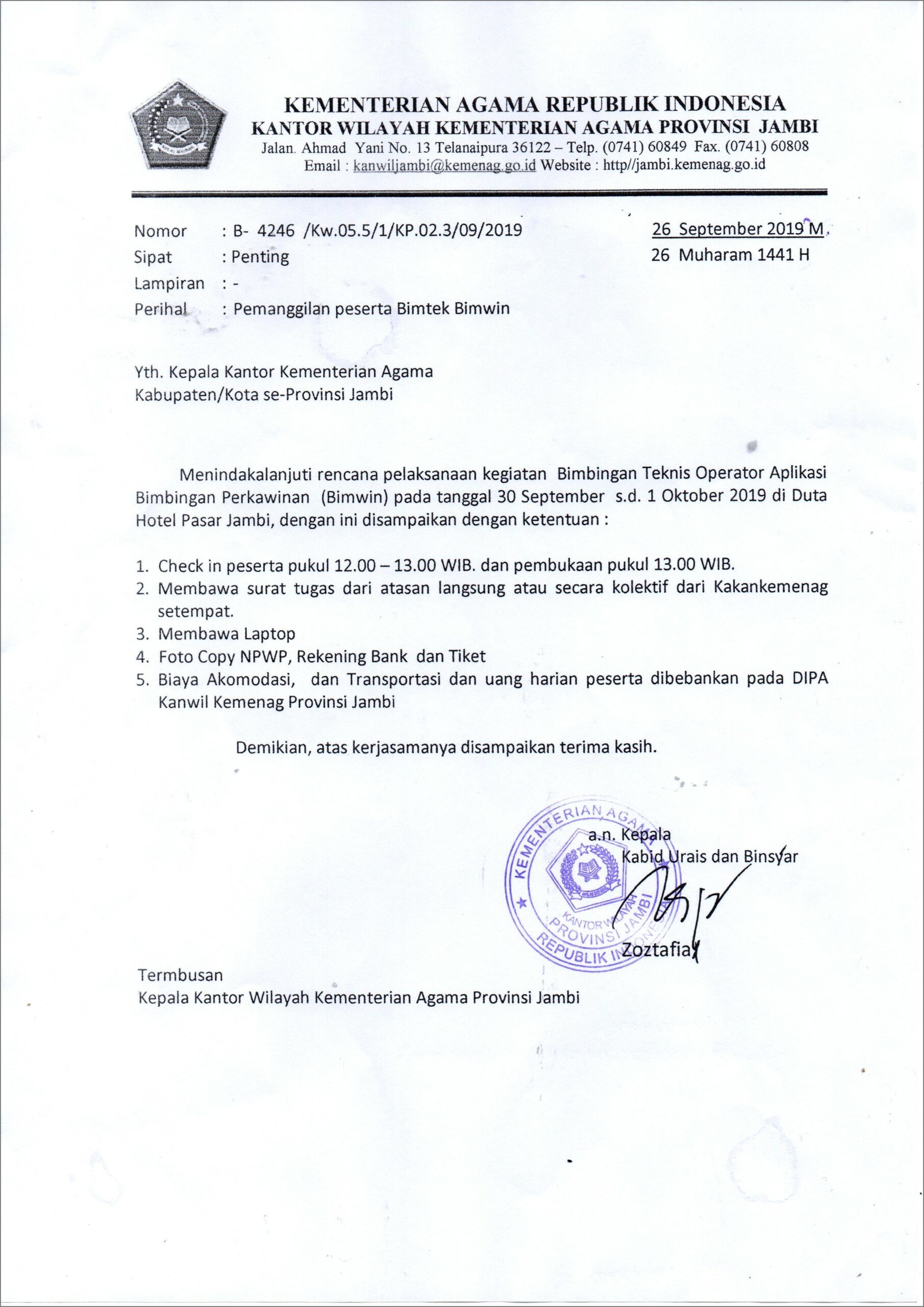 Contoh Surat Permohonan Peresmian Ptsp Kemenag