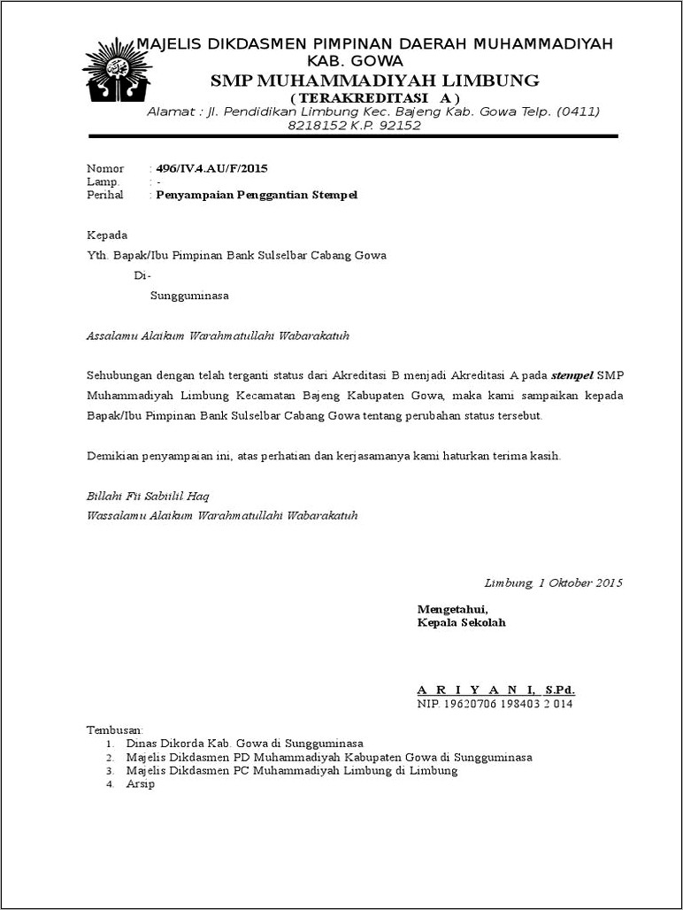 Contoh Surat Permohonan Pergantian Kepling Dari Kecamatan