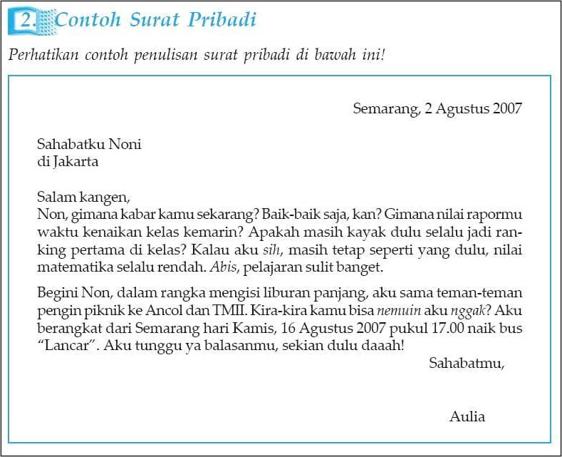 Contoh Surat Permohonan Persahabatan