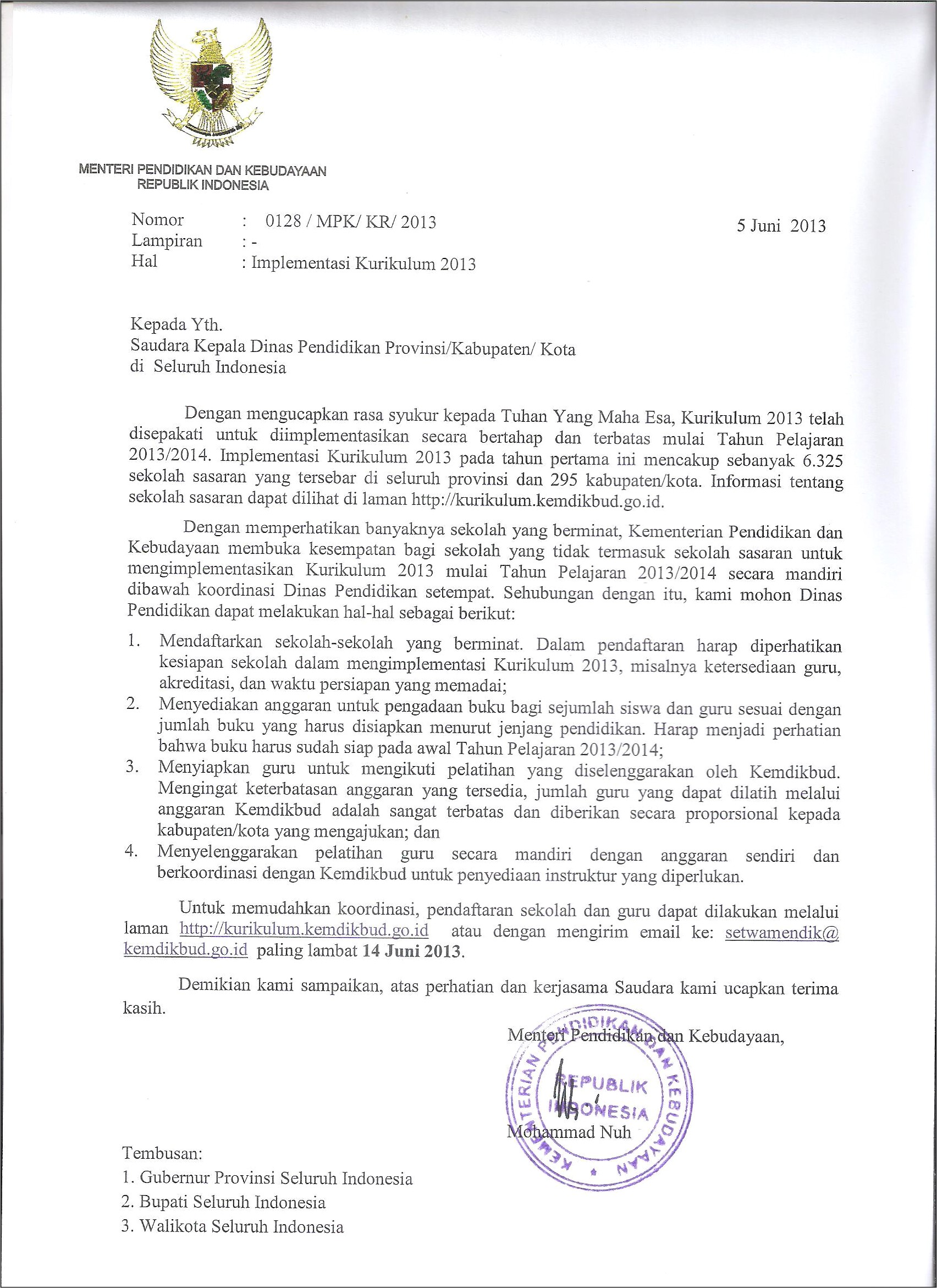 Contoh Surat Permohonan Plh Menjadi Kepala Sekolah
