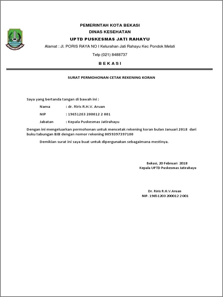 Contoh Surat Permohonan Print Bl