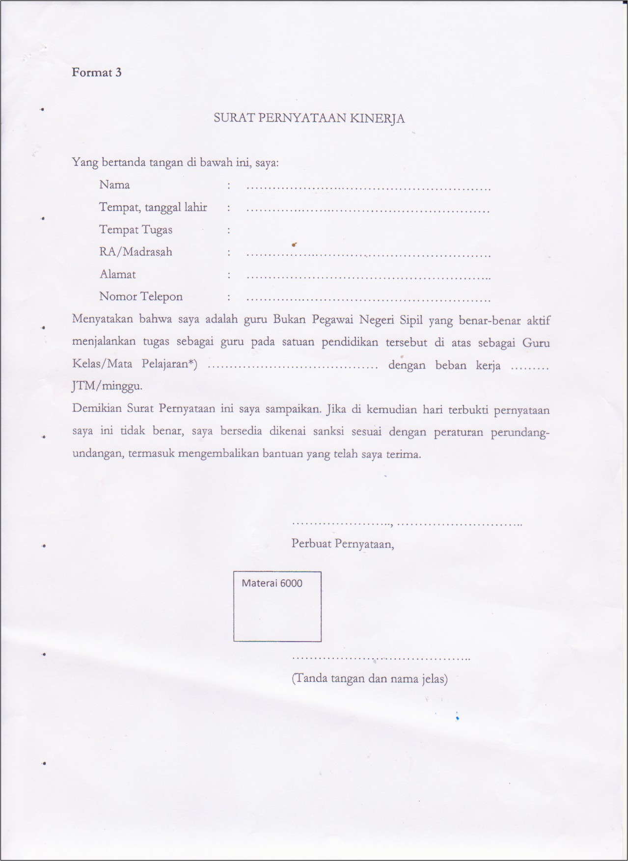 Contoh Surat Permohonan Ralat Sk