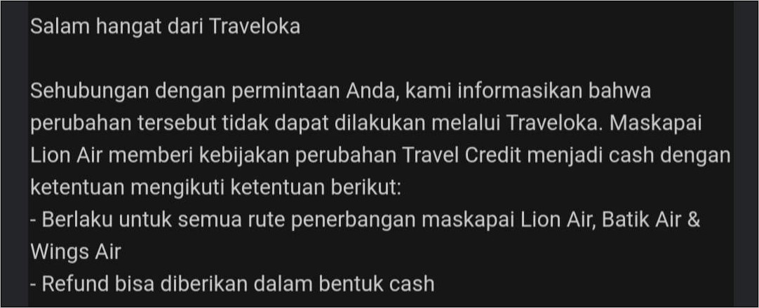 Contoh Surat Permohonan Refund Tiket Lion Air Dari Agen