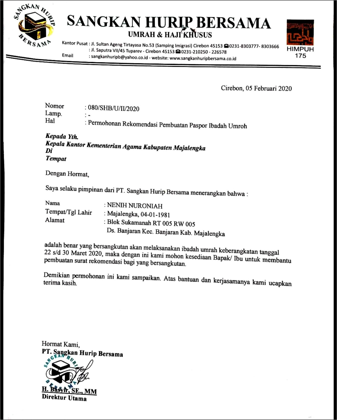 Contoh Surat Permohonan Rekomendasi Akreditasi Sekolah