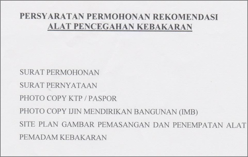 Contoh Surat Permohonan Rekomendasi Imb