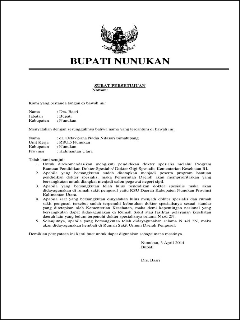 Contoh Surat Permohonan Rekomendasi Kepada Walikota