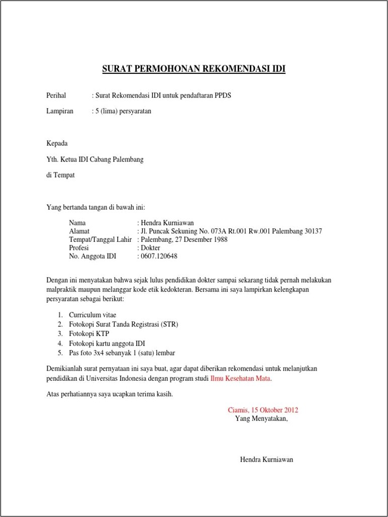 Contoh Surat Permohonan Masuk Universitas Surat Permohonan Desain The