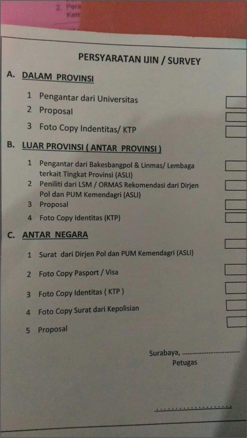 Contoh Surat Permohonan Riset Ke Baksbangpol