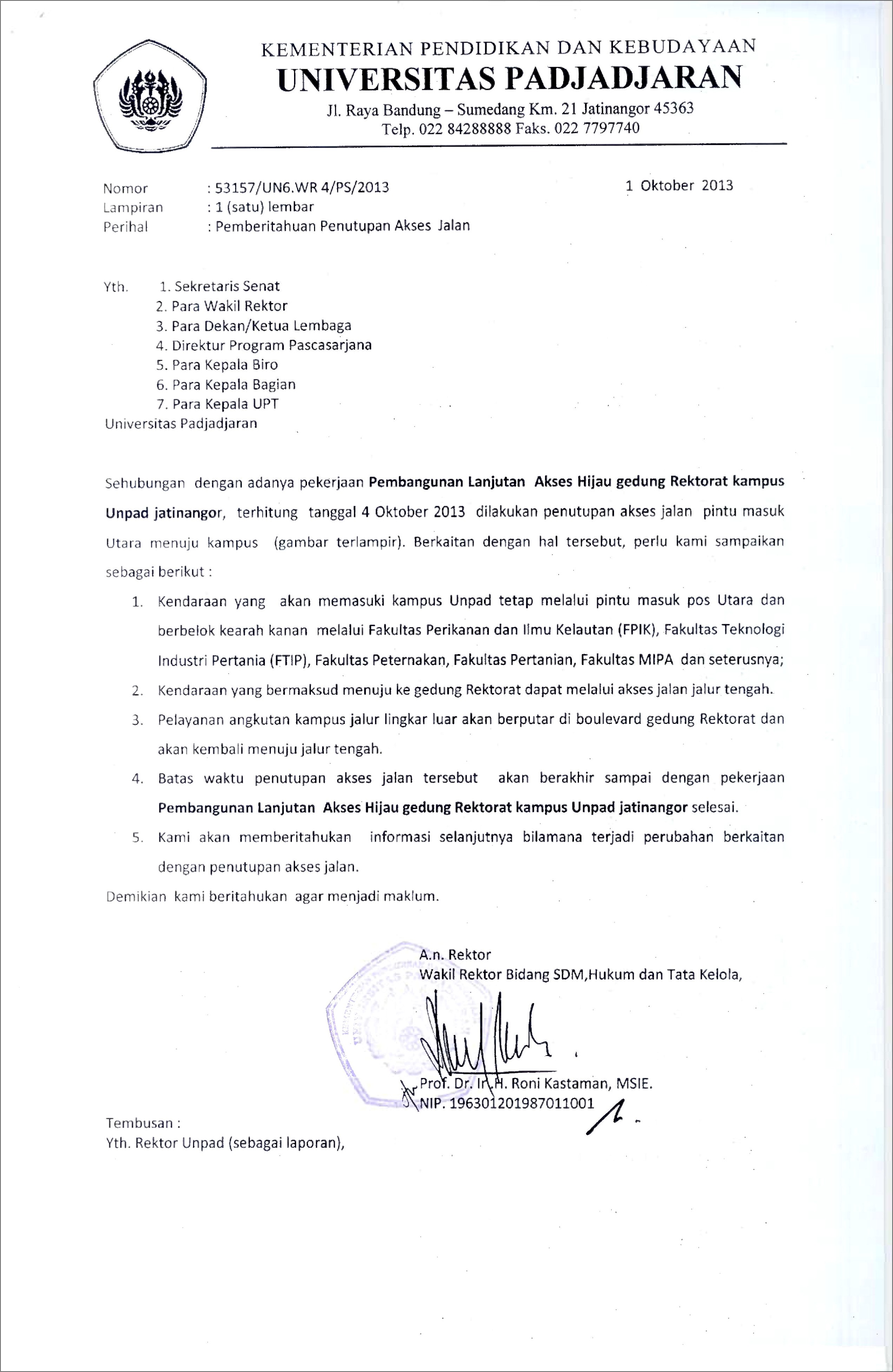 Contoh Surat Permohonan Rute