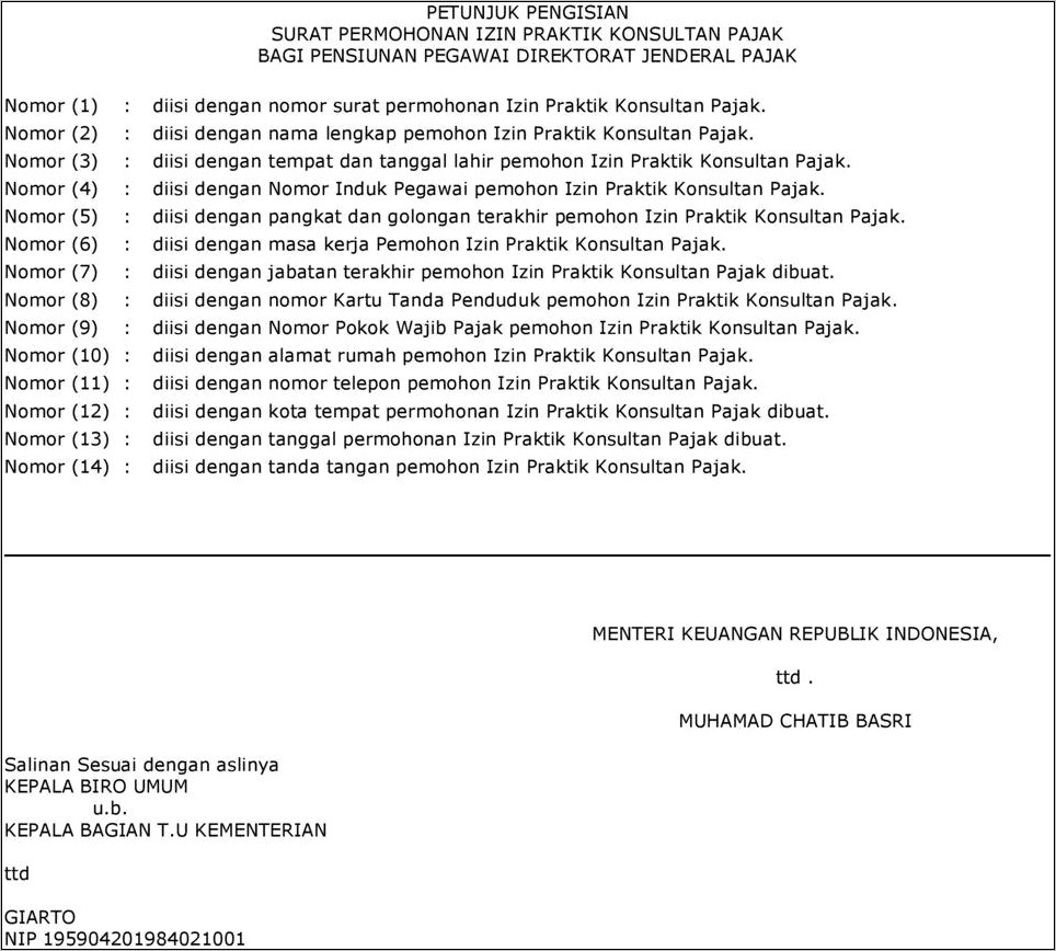 Contoh Surat Permohonan Salinan Data