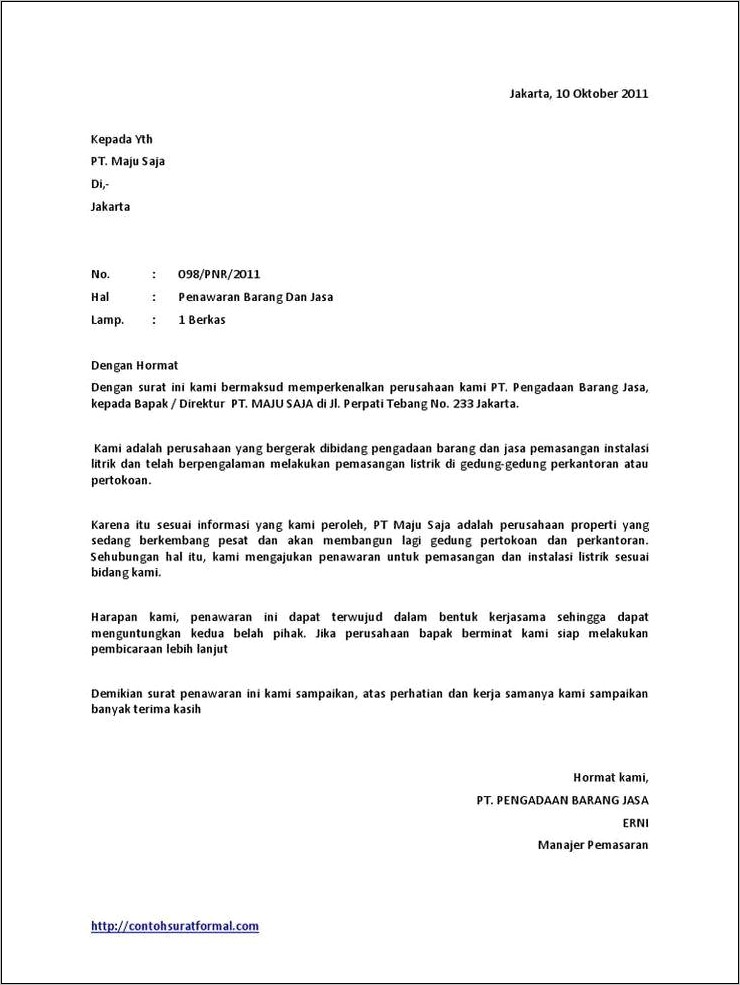 Contoh Surat Permohonan Sambungan Listrik Doc