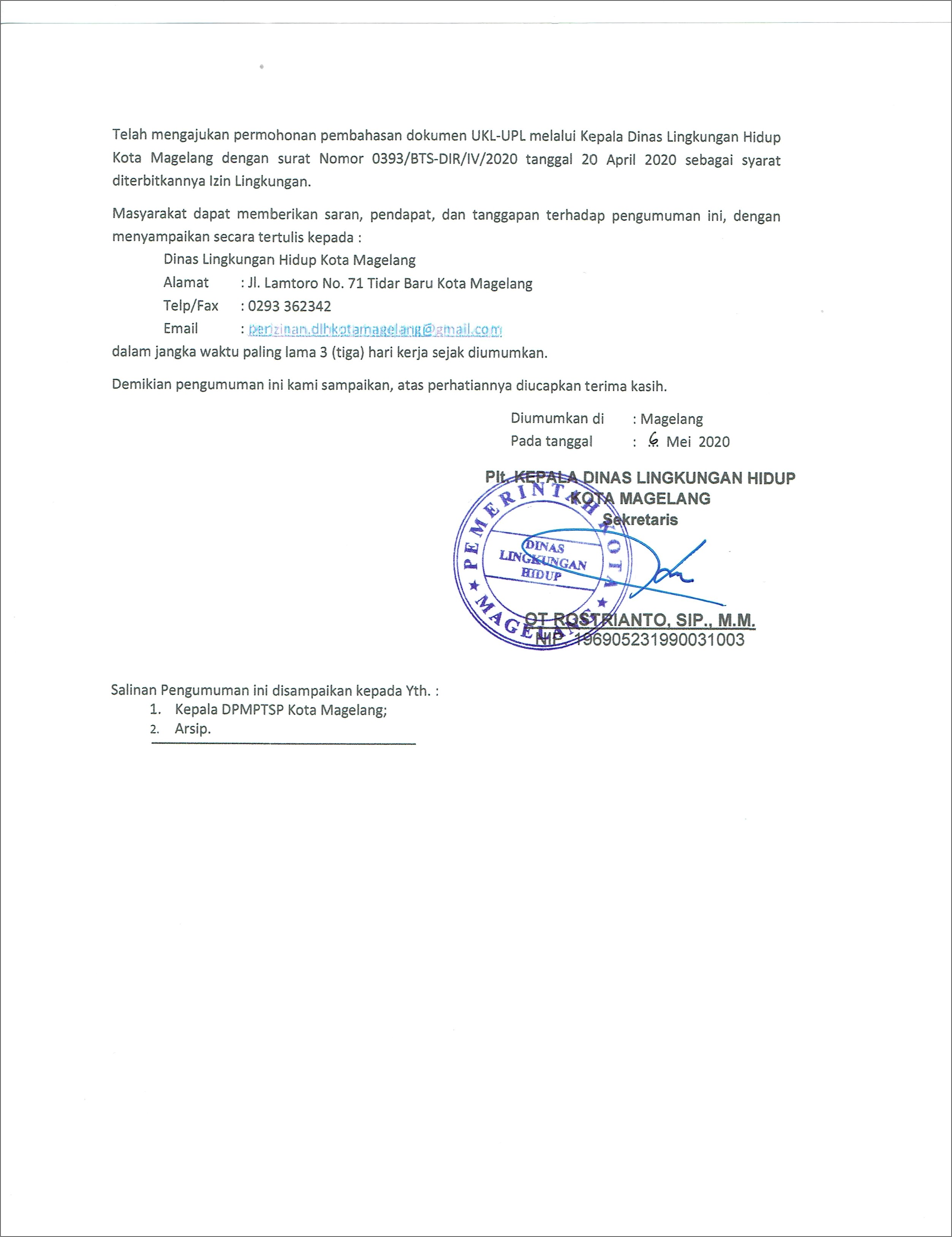 Contoh Surat Permohonan Saran