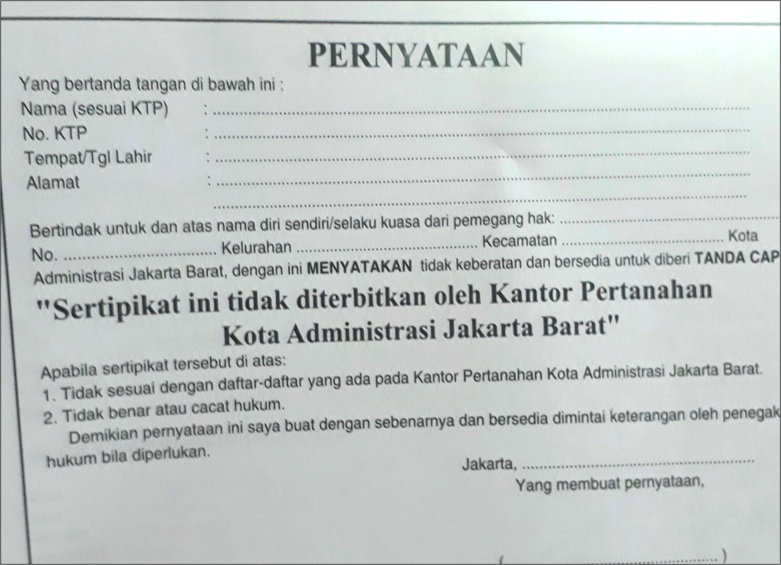 Contoh Surat Permohonan Sertifikat Tanah Ke Bpn