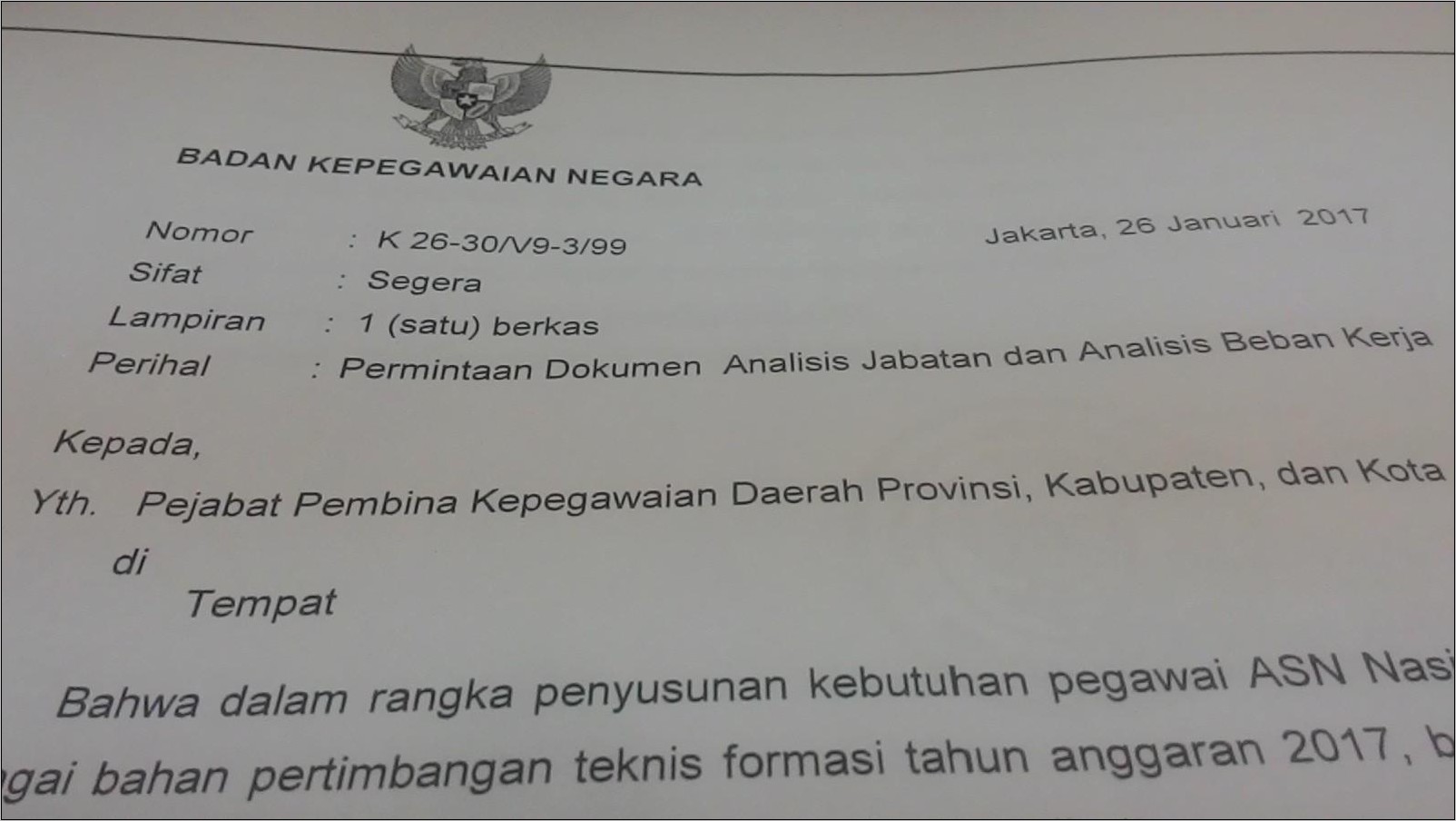 Contoh Surat Permohonan Tambahan Pegawai Pns