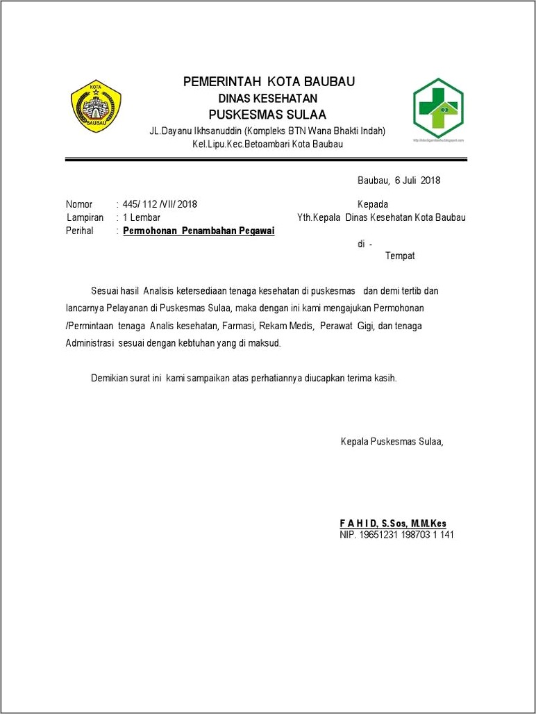 Contoh Surat Permohonan Tambahan Pegawai.doc