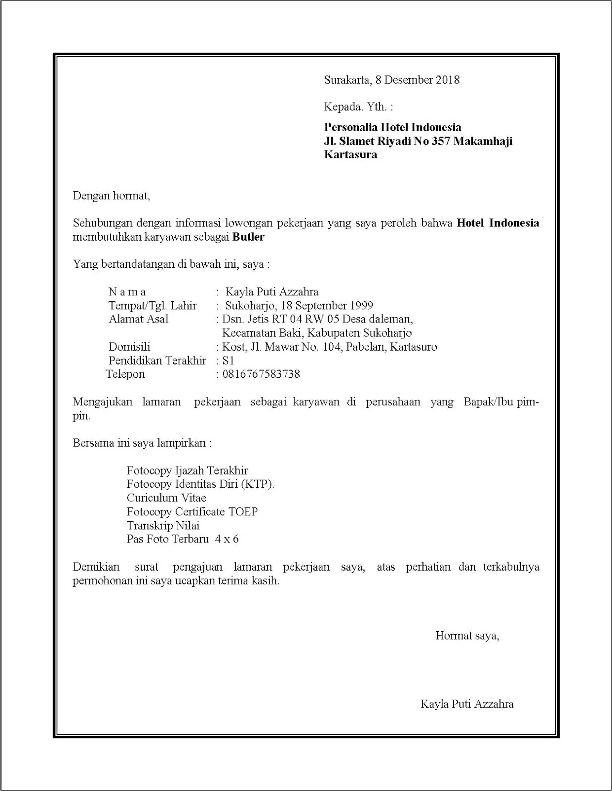 Contoh Surat Permohonan Transkrip Dan Scroll