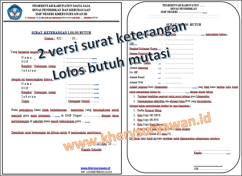 Contoh Surat Permohonan Tugas Pns