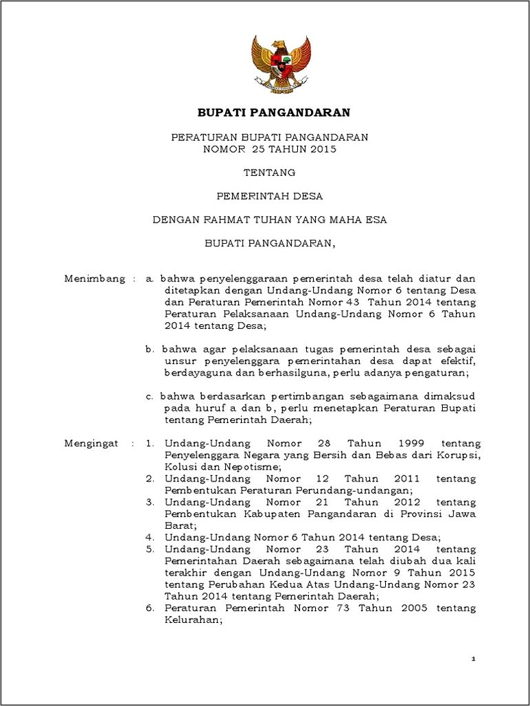 Contoh Surat Permohonan Tunjangan Purna Bakti Perangkat Desa