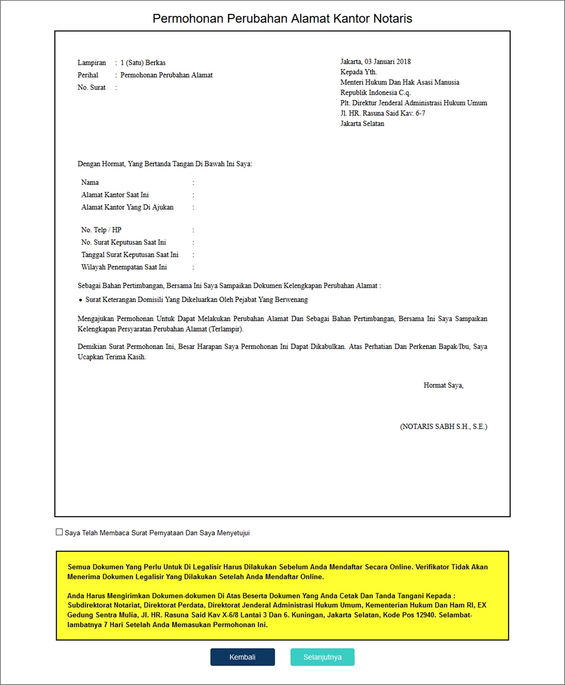 Contoh Surat Permohonan Ubah Data