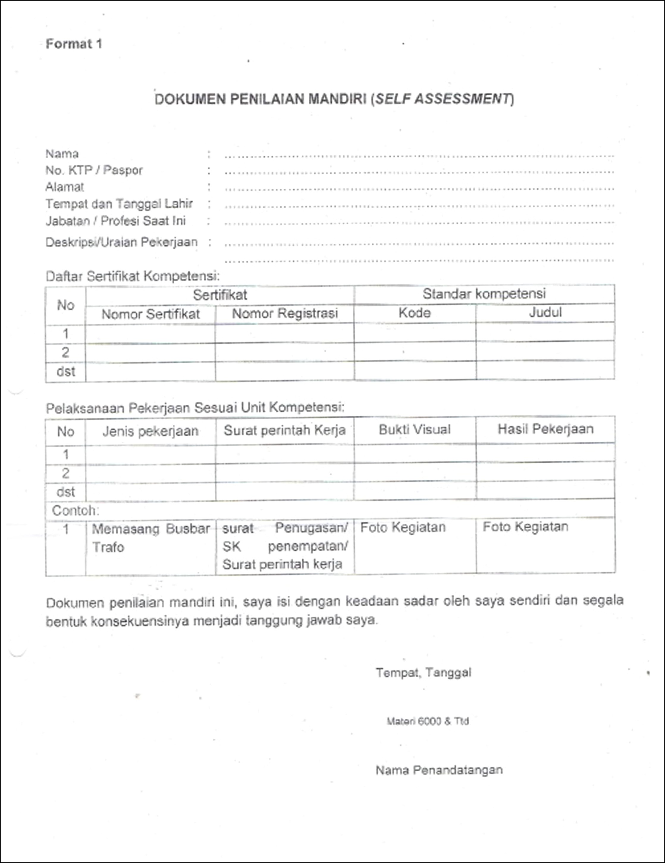 Contoh Surat Permohonan Uji Sertifikasi Kompetensi