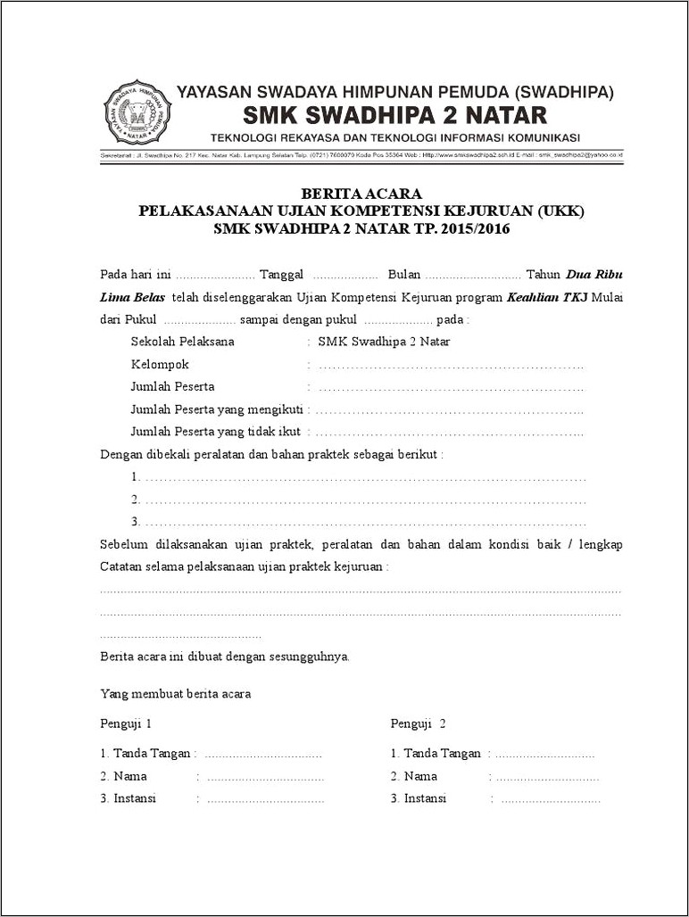 Contoh Surat Permohonan Ukk Tphp