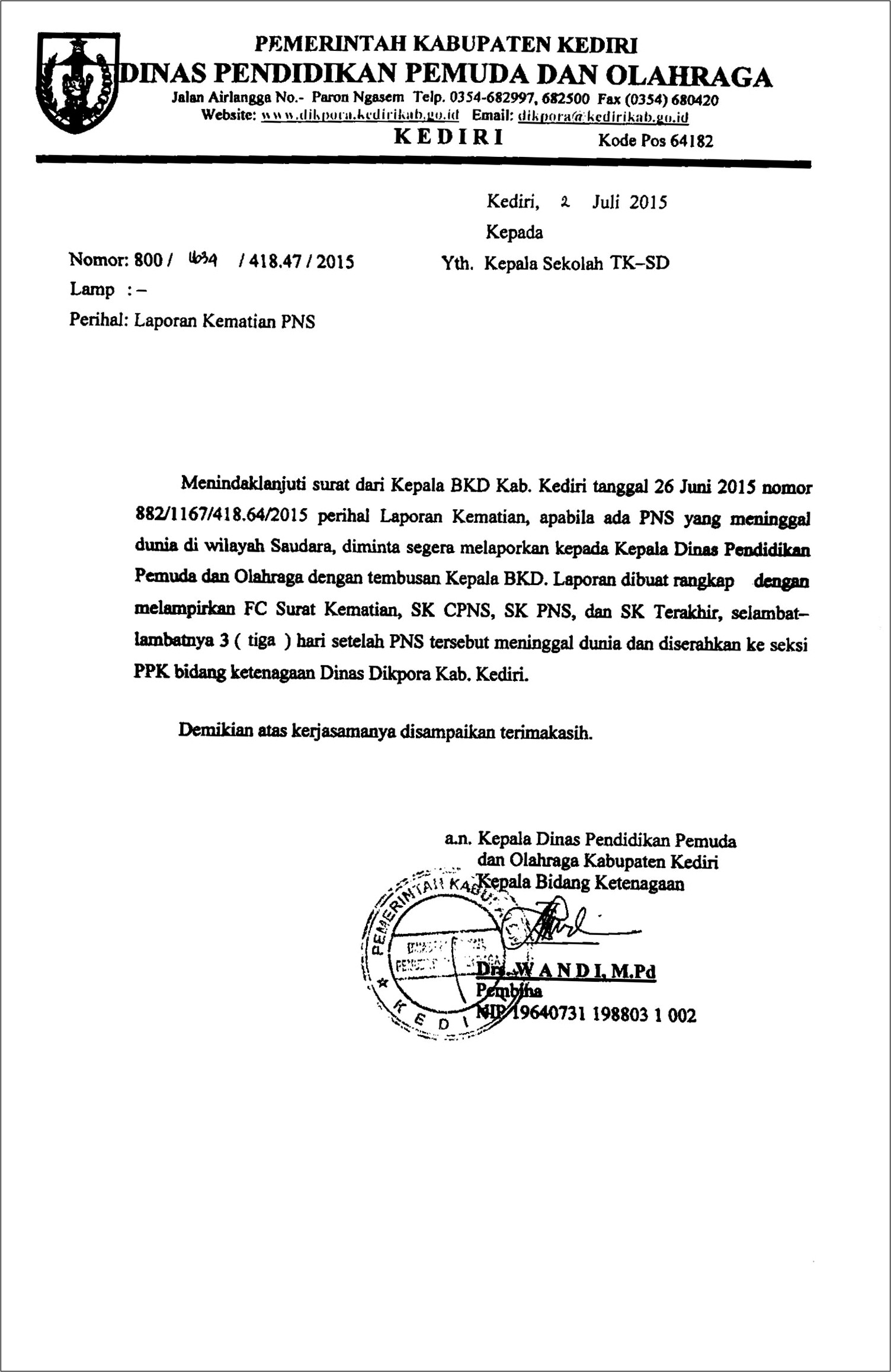 Contoh Surat Permohonan Untuk Surat Kematian